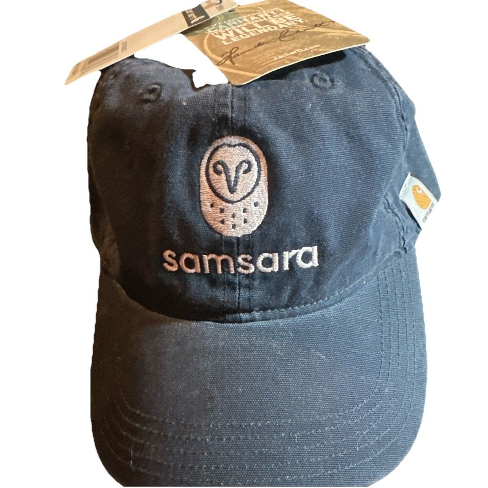 Carhartt Samsara Logo Hat Cap Navy Adjustable Strapback NWT Workwear